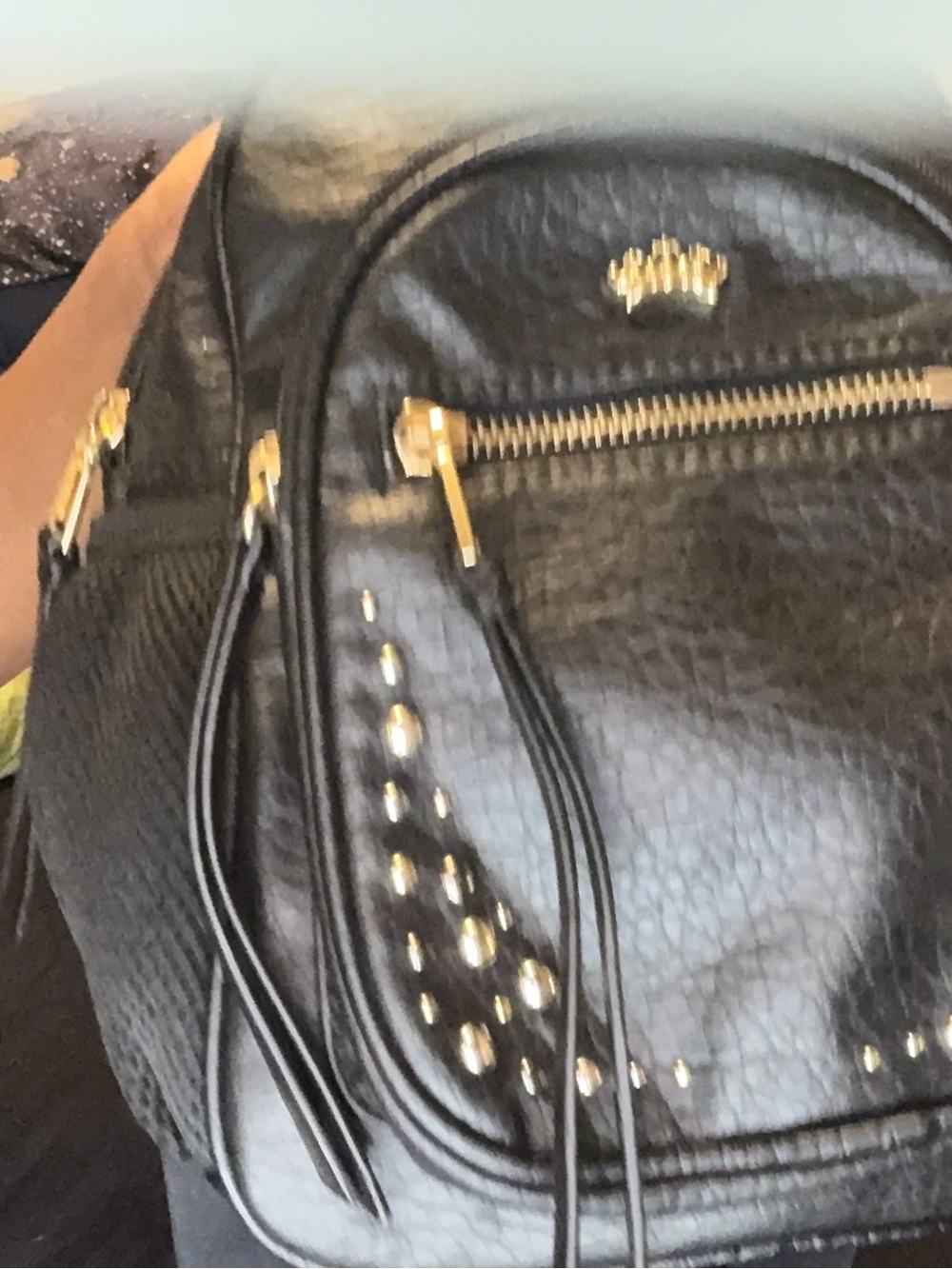 Juicy Couture Los Angeles Mini Backpack – Black Studded Faux Leather - Picture 2 of 12
